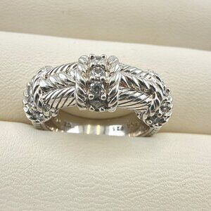 Judith Ripka Ring Stack Band Dainty Sterling Silver size 6 925 QVC Diamonique CZ